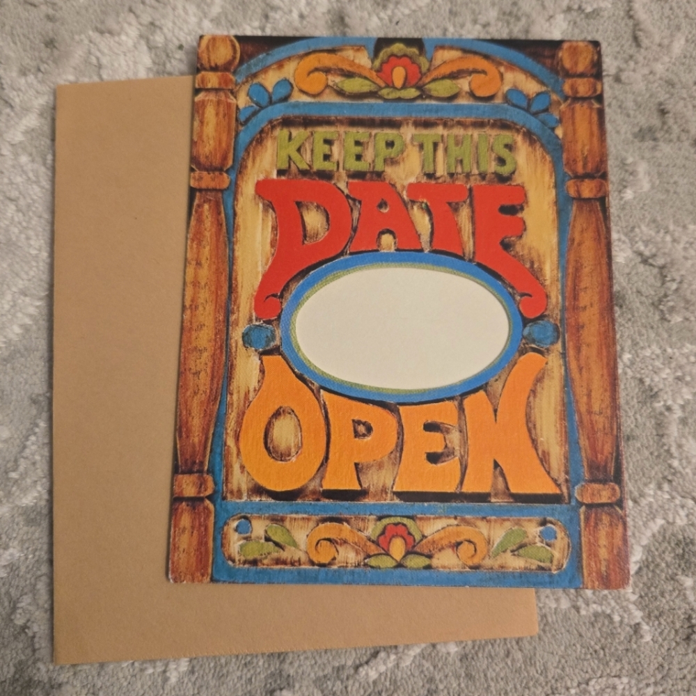 Vintage Colorful 'Keep This Date Open' Card